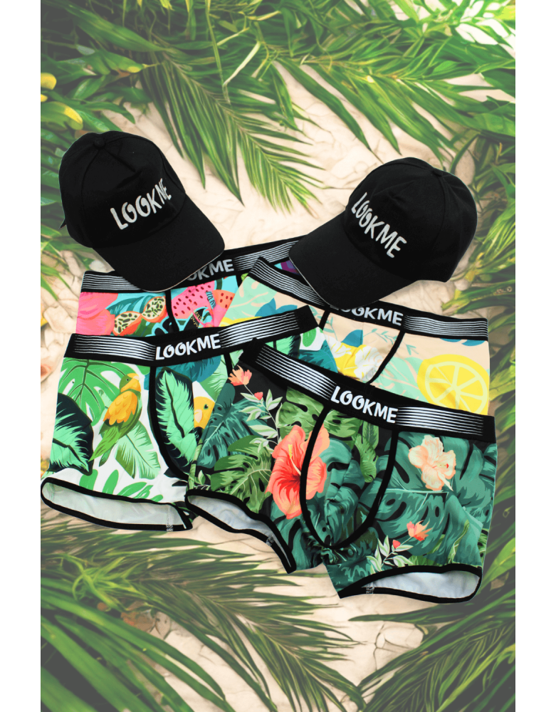 Pack 4 Boxer LM2402-67 LOOKME + 2 Casquettes Offertes