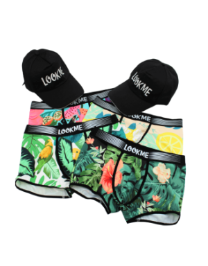 Pack 4 Boxer LM2402-67 LOOKME + 2 Casquettes Offertes