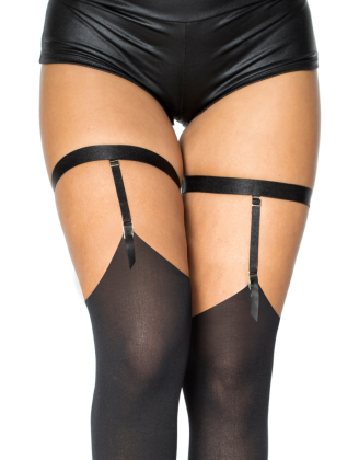 Porte-jarretelles noir brillant