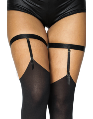 Porte-jarretelles noir brillant