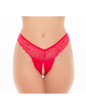 Tanga fendu rouge 