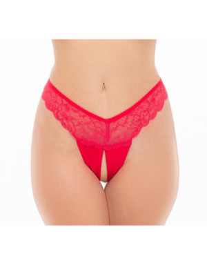 Tanga fendu rouge 