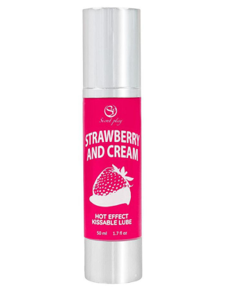 2 en 1 Lubrifiant et huile de massage fraise à la crème chauffant