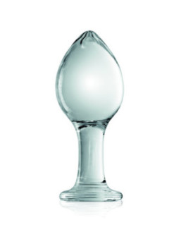 Plug anal boule en verre transparent n°32 Glossy 