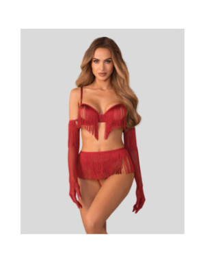 Rossay ensemble ouvert 4 pièces - Rouge
