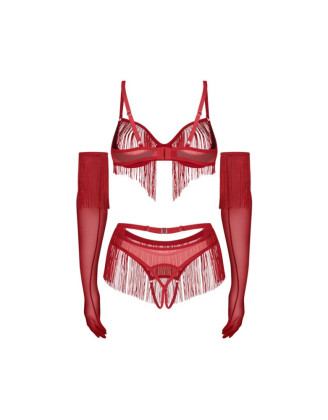 Rossay ensemble ouvert 4 pièces - Rouge