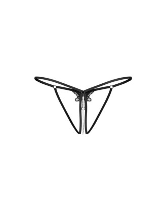 Selisme string ouvert noir
