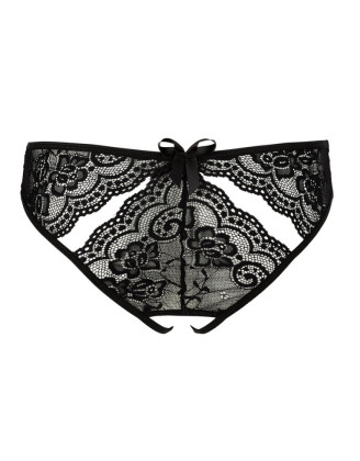 Culotte noire ouverte à l'entrejambe