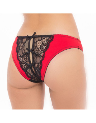 Culotte ouverte noir et rouge