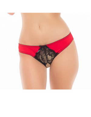Culotte ouverte noir et rouge