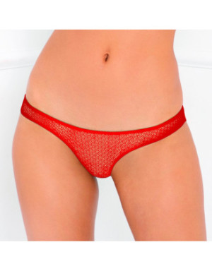 Culotte rouge dentelle ouverture sur les fesses