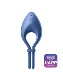 Cockring vibrant connecté USB bleu Bullseye Satisfyer