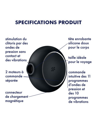 Stimulateur clitoridien par air pulsé et vibration USB Pro To Go 3 Satisfyer