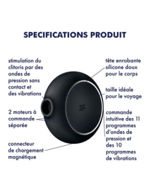 Stimulateur clitoridien par air pulsé et vibration USB Pro To Go 3 Satisfyer
