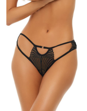 Culotte noire fantaisie ouverte à l'entrejambe