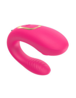 Vibromasseur de couple rose, USB avec 2 moteurs pour stimulation Point G et clitoridienne avec télécommande