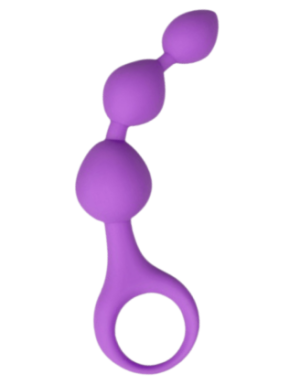 Chapelet anal 3 boules violet silicone 15 cm Pocket Pleasure + 1 dosette lubrifiant