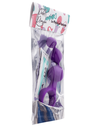 Chapelet anal 3 boules violet silicone 15 cm Pocket Pleasure + 1 dosette lubrifiant