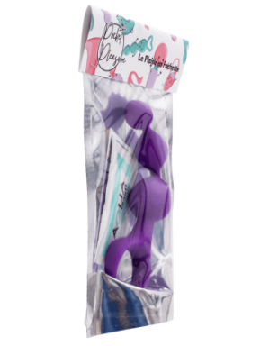 Chapelet anal 3 boules violet silicone 15 cm Pocket Pleasure + 1 dosette lubrifiant
