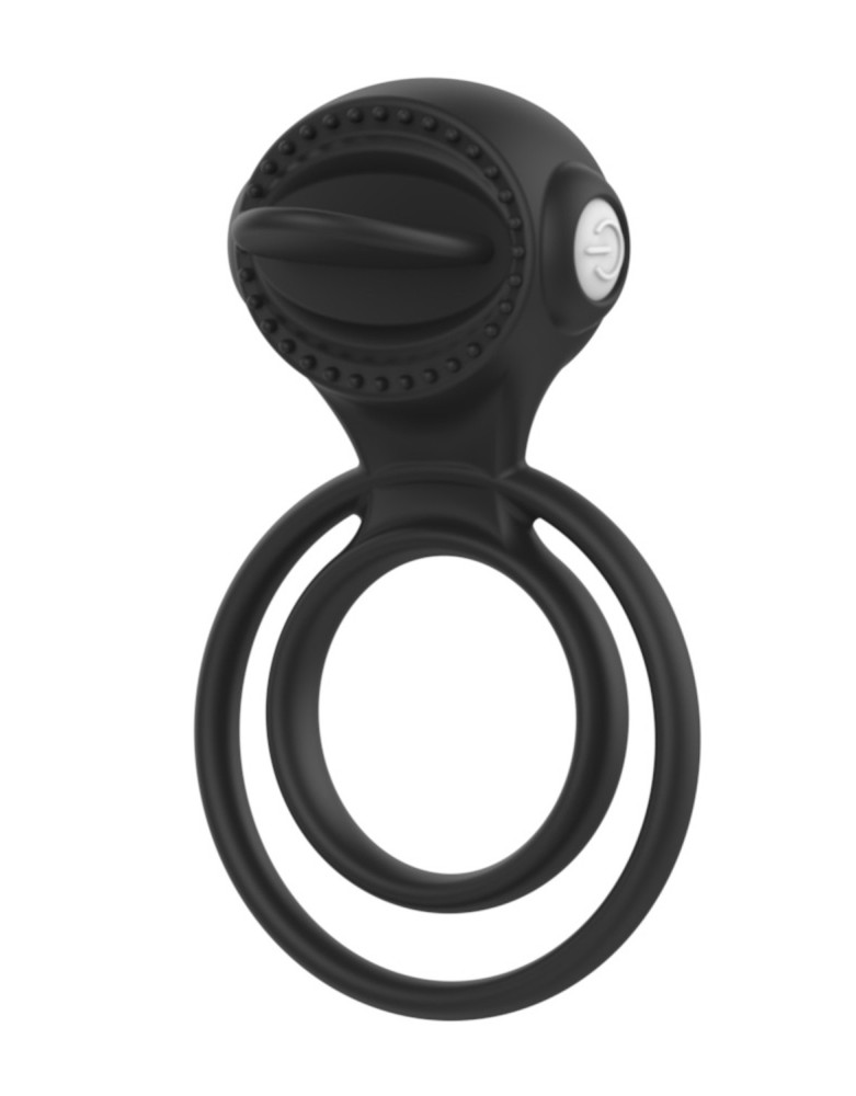 Anneau vibrant 1 seul mode de vibration très extensible noir Pocket Pleasure + 1 dosette de lubrifiant