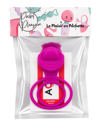Anneau vibrant 1 seul mode de vibration très extensible rose Pocket Pleasure + 1 dosette de lubrifiant