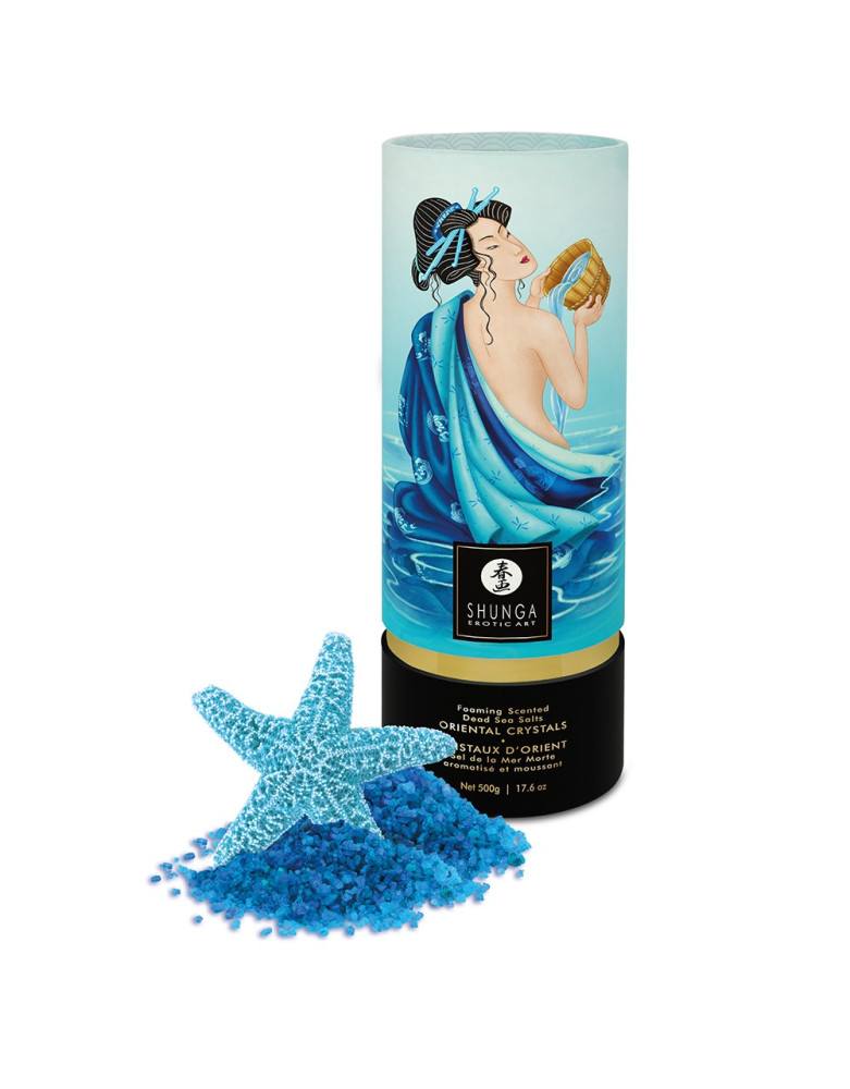 Sel de la mer morte aromatisé et moussant Océan de Tentations  500 gr Shunga