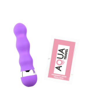 Mini Vibromasseur violet ondulés Pocket Pleasure + 1 dosette de lubrifiant