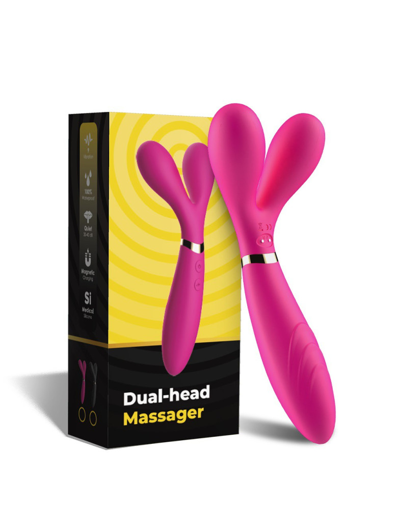 Vibromasseur Wand  rose en forme de Y avec 3 moteurs