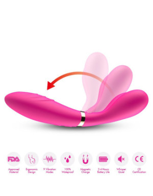 Vibromasseur Wand  rose en forme de Y avec 3 moteurs
