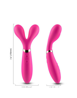 Vibromasseur Wand  rose en forme de Y avec 3 moteurs