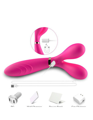 Vibromasseur Wand  rose en forme de Y avec 3 moteurs