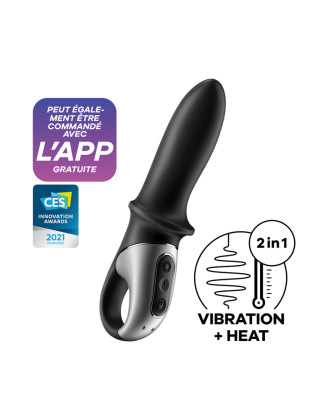 Vibromasseur noir USB, chauffant et connecté Hot Passion Satisfyer