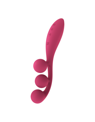 Vibromasseur triple stimulation flexible, anal, vaginale, clitoridienne Tri Ball rouge USB Satisfyer