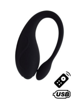 TANDEM Noir, stimulateur pour couple USB avec télécommande en silicone médical