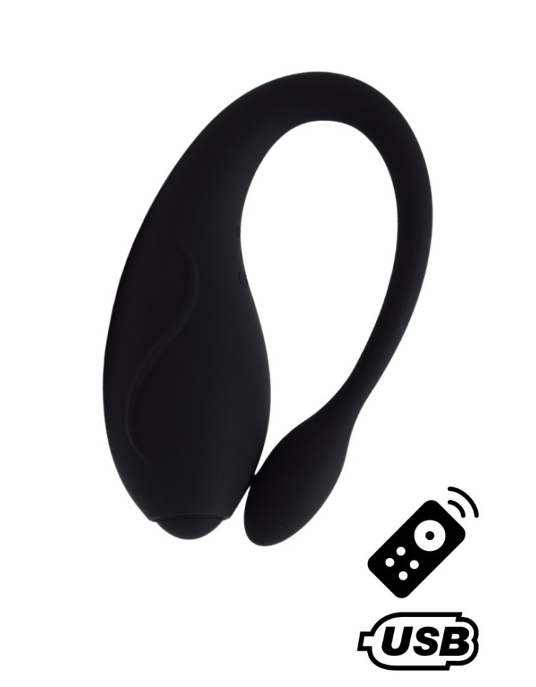 TANDEM Noir, stimulateur pour couple USB avec télécommande en silicone médical