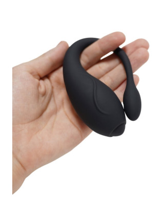 TANDEM Noir, stimulateur pour couple USB avec télécommande en silicone médical