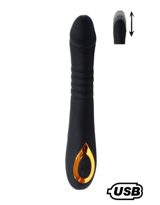 TWIST Noir, Vibromasseur "va-et-vient" USB en silicone médical, doté de 18 modes de stimulation