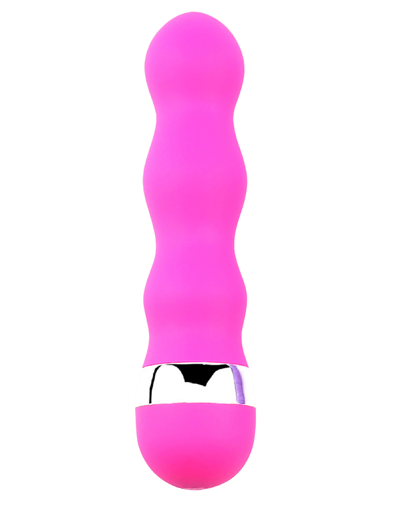 Mini Vibromasseur rose ondulés Pocket Pleasure + 1 dosette de lubrifiant