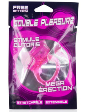 Cockring rose vibrant avec stimulation du clitoris