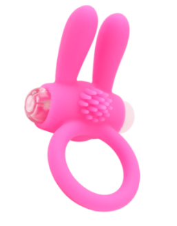 Anneau Vibrant Rabbit Rose Silicone + 1 dosette de lubrifiant — Pocket Pleasure