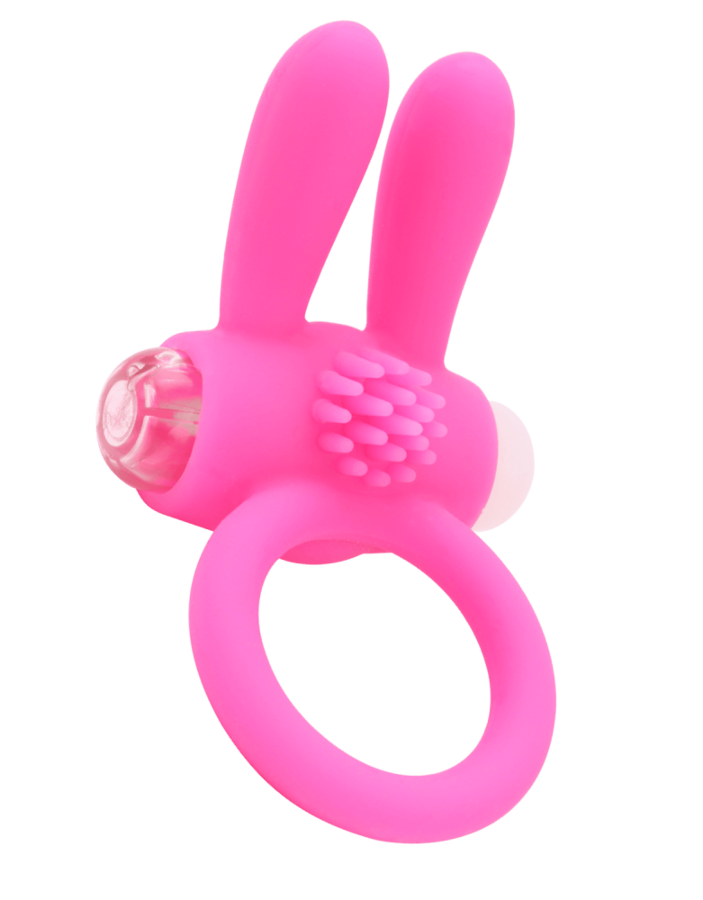 Anneau Vibrant Rabbit Rose Silicone + 1 dosette de lubrifiant — Pocket Pleasure