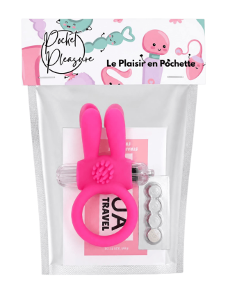 Anneau Vibrant Rabbit Rose Silicone + 1 dosette de lubrifiant — Pocket Pleasure