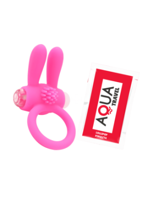 Anneau Vibrant Rabbit Rose Silicone + 1 dosette de lubrifiant — Pocket Pleasure