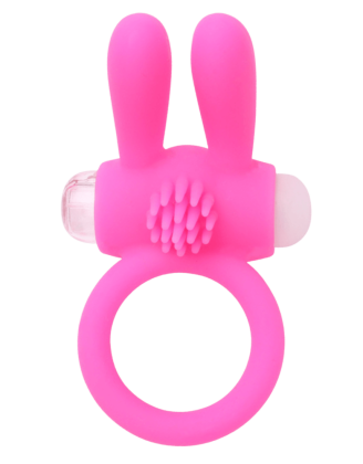 Anneau Vibrant Rabbit Rose Silicone + 1 dosette de lubrifiant — Pocket Pleasure