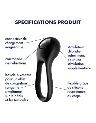 Cockring vibrant USB Majestic Duo Satisfyer