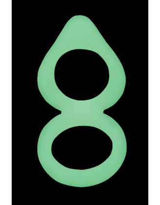 Double cockring vert fluorescent en silicone