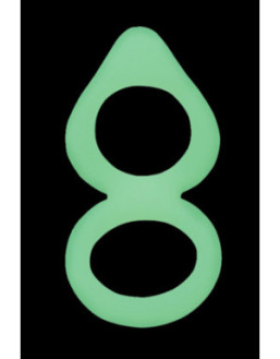Double cockring vert fluorescent en silicone