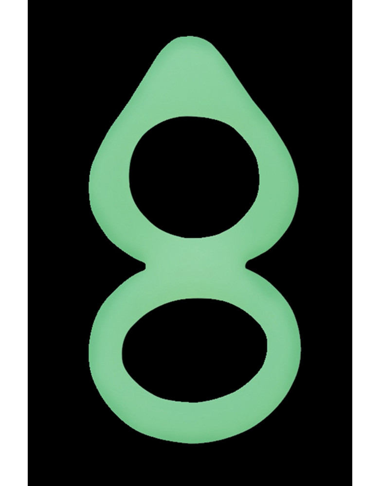 Double cockring vert fluorescent en silicone