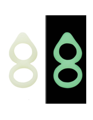 Double cockring vert fluorescent en silicone