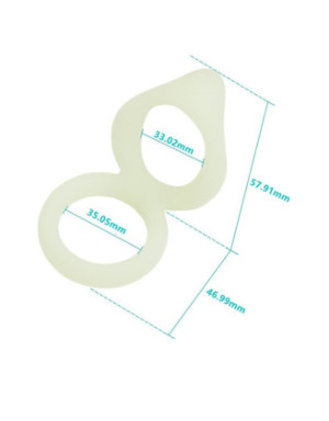 Double cockring vert fluorescent en silicone